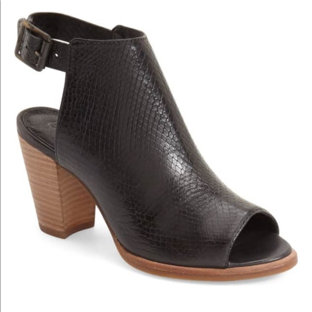 UGG Snakeskin Peep Toe Bootie